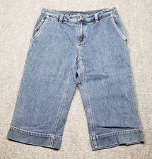 Nine West Separates Jean Shorts Womens 6 Blue Flap Denim Pockets Light Wash