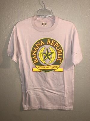 VINTAGE DEADSTOCK MENS M BANANA REPUBLIC T SHIRT MINISTER OF 