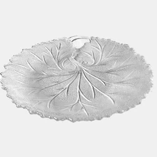 Set of 24 Indiana Glass  Vintage Transparent Pebble Leaf  Clear 8" Salad Plates