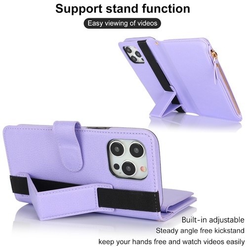 For iPhone 16 15 14 Plus 13 12 Pro Max phone case Card slot wallet leather cover - Picture 30 of 68
