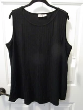 CHICO'S ZENERGY PLUSH CHEVRON BLACK TANK TOP SIZE 3/ XL  NEW