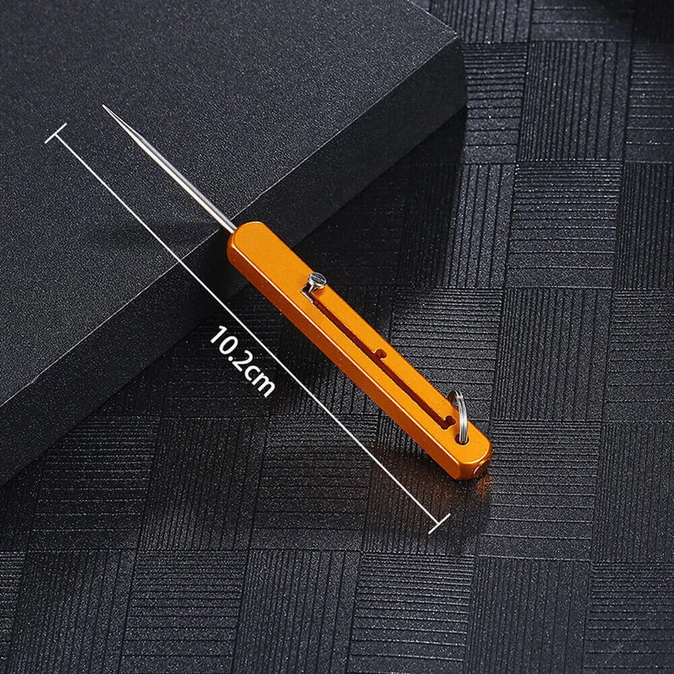 Portable EDC Retractable Toothpick Titanium Spring Fruit Pick Keychain Pendant - Image 4 of 4