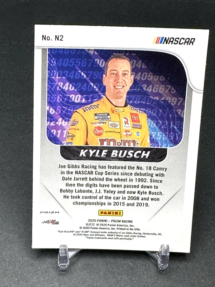 Kyle Busch 2020 Panini Prizm Numb3r5 White Sparkle #N2 - Image 2 of 2