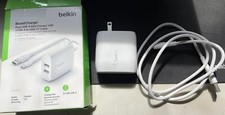 Belkin Boost Charge Dual USB-A Wall Charger 24W with Cable WCE001dq1MWH 