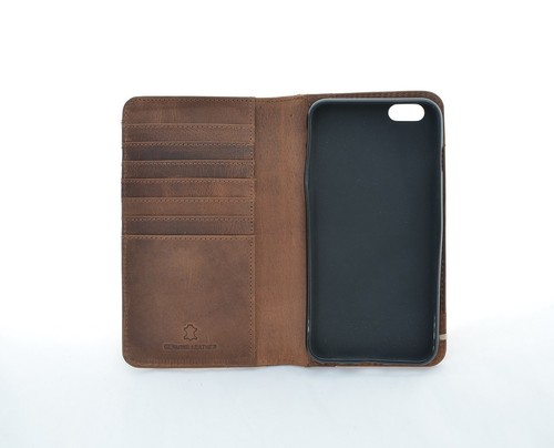 Handmade Apple iPhone 6/6S Case Genuine Rustic Real Leather Dark Brown RRP $75 - Picture 6 of 13