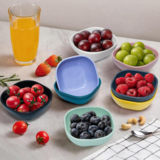 12 Pack Mini Square Dinnerware Bowls for Kids 4.5 OZ Unbreakable Wheat Straw ...