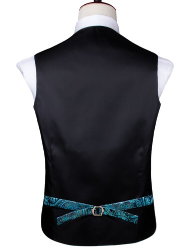 NEW Men's Paisley Design Dress Vest and Neck Tie Hankie Set For Suit or Tuxedo - Picture 121 of 151