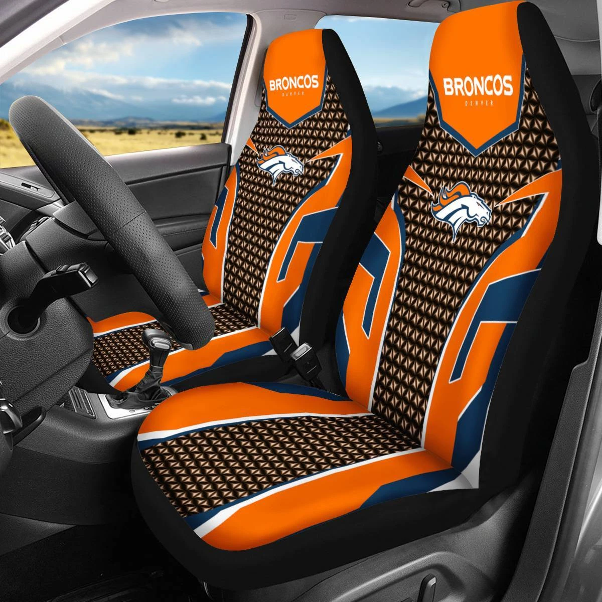 Car Seat Cover Seat Protector 2Pc for Denver Broncos