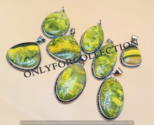 Gift Bumble Bee Jasper Gemstone 925 Silver Plated Handmade 50 PCs Design Pendant - Picture 4 of 5