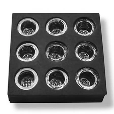 ( Pack of 9 ) 9-Hole Glass Bowl for Silicone Smoking Pipe Glass Replacement Bowl
