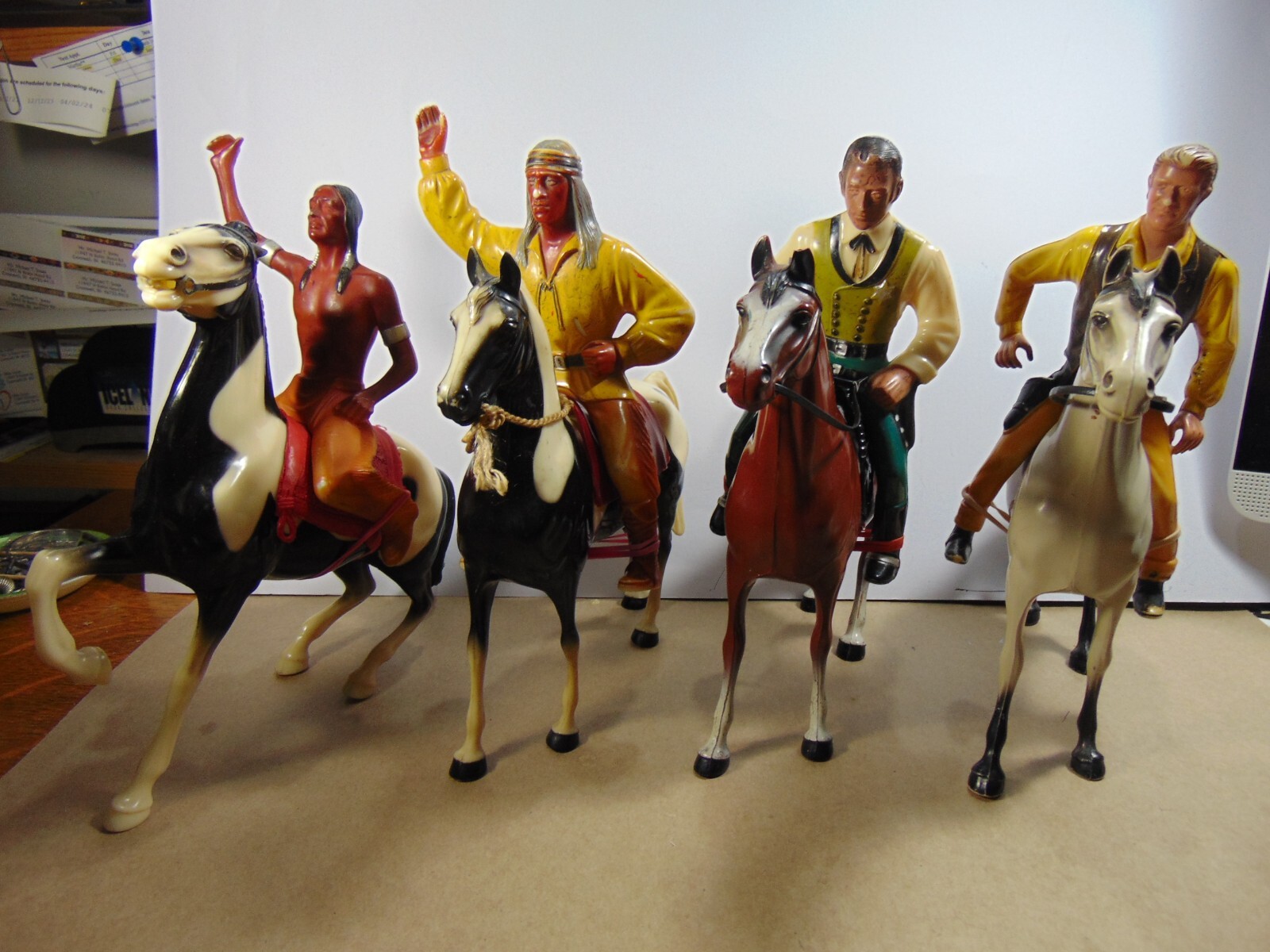 Lot of Four Hartland Riders With Horses, Dillon, Cochise, Earp