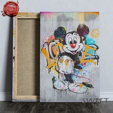 TOPOLINO QUADRO mickey mouse  Stampa su Tela ALTA' QUALITA MODERNO ARTE ARREDO
