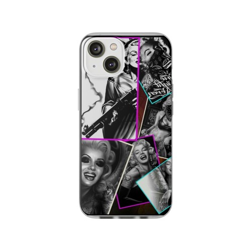 Flexi Cases, Marilyn Monroe Collage iPhone Case, Black and White Phone Cover, - Picture 11 of 49