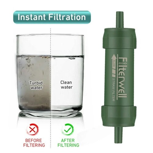 Purificador Purificación Filtro de Agua Agua Potable Filtradora Pajita Camping GB - Imagen 11 de 14