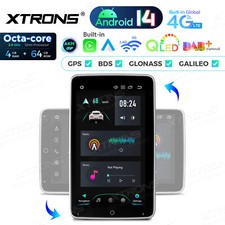 Autoradio 10,1" 1 DIN Girevole Android 14 GPS Navi LTE 4G 8 Core 64GB 8Core USB