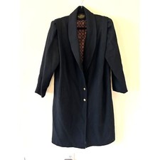 Michelle Francois Black Wool Mix Long Over Coat