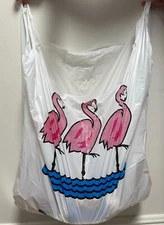 200 pcs XL- Jumbo White Thank-You Flamingo T-shirt Plastic Shopping Bags Heavy