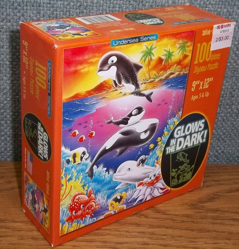 KIDS PUZZLES Curious George Care Bears Spongebob Sea Life Glow in Dark CHOOSE - Picture 6 of 6