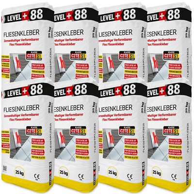 Fliesenkleber Flexkleber 200kg Flexmörtel S1 Innen Außen Dichtbahn Level Plus 88