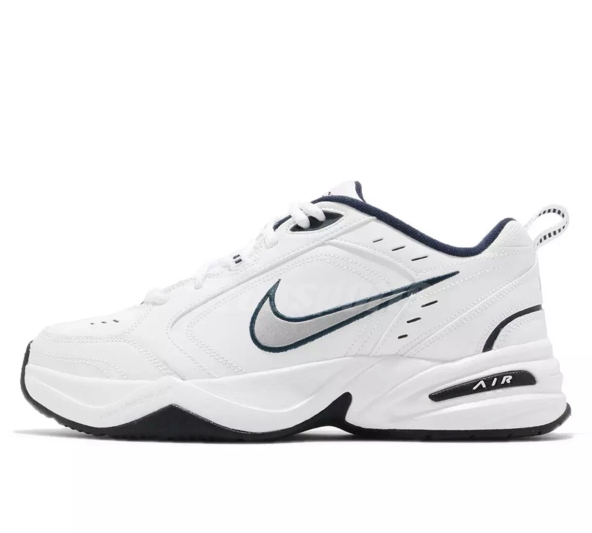 Nike Air Monarch IV 4 White Silver Navy Retro Men Casual Size 11.5 415445 102