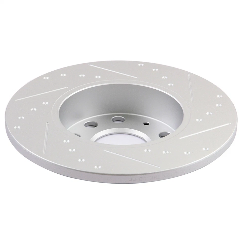 FOR VOLKSWAGEN GOLF JETTA RABBIT SLOTTED REAR BRAKE ROTORS AND CERAMIC PADS - Image 4 of 4