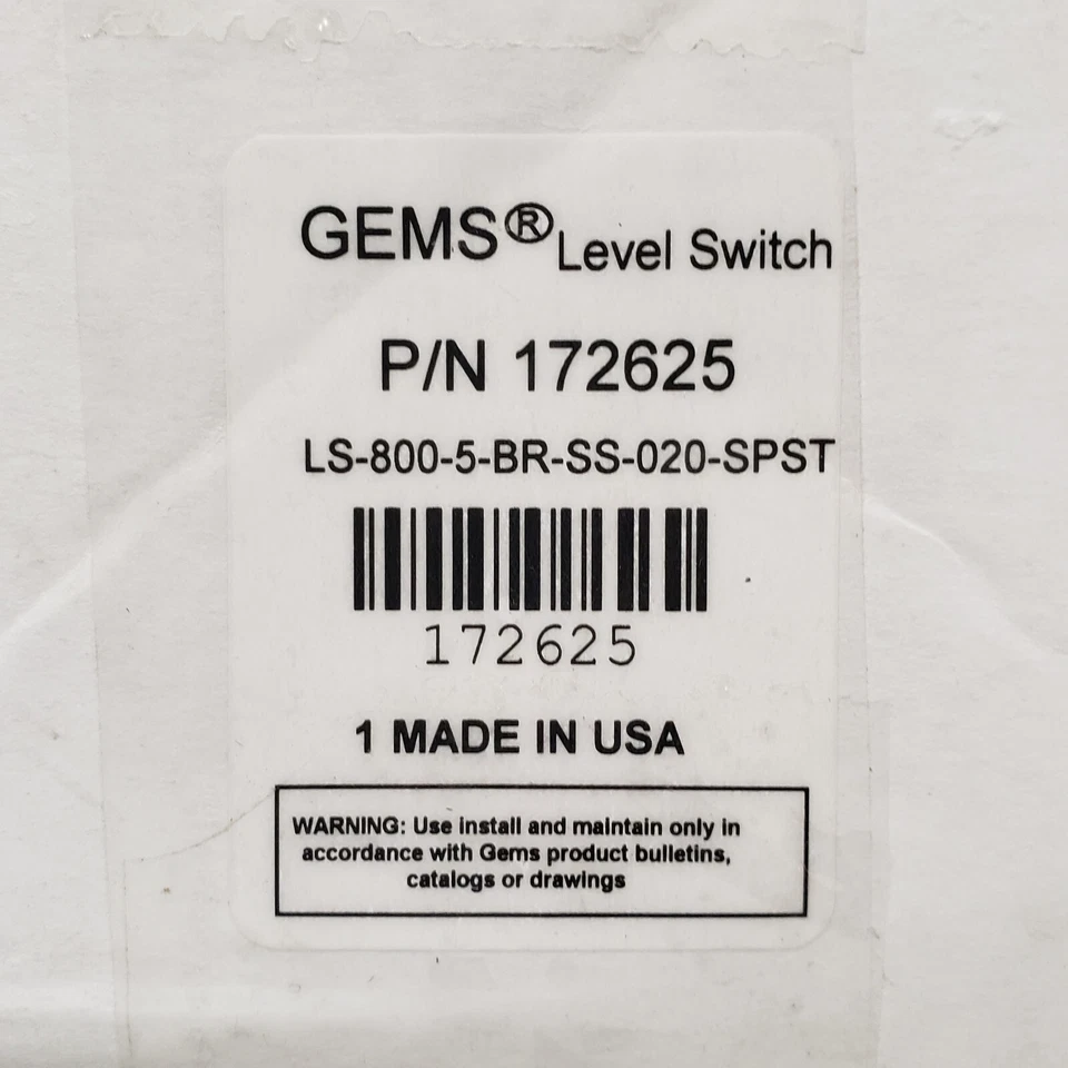 Gems Sensors LS-800-5 Single-Point 3/4" NPT Liquid Level Switch # 172625 - Image 4 of 4