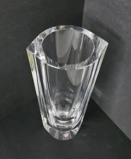 Jan Johanson for Orrefors Sweden "MARIN" Large Vase Crystal Art Glass 8.75" High