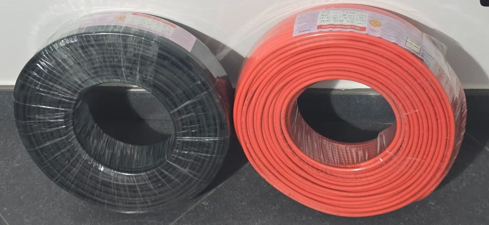 CAVO SOLARE DA 6 mm²  ml 100 ROSSO O NERO IMPIANTO FOTOVOLTAICO 1500V - Immagine 2 di 3