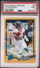 2023 Panini Clearly Donruss - Tyjae Spears Rated Rookie /5 Holo Gold #88 PSA 9