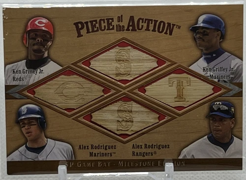 💥KEN GRIFFEY JR/ALEX RODRIGUEZ BAT💥2001 UPPERDECK PIECE OF THE ACTION GU BAT🔥