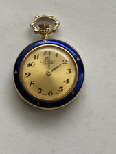 Orologio da tasca donna vintage Edox Lorenz smaltato placcato oro