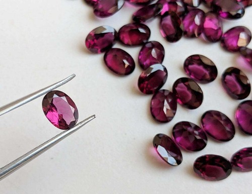 20 pcs 100% Natural Rhodolite Garnet 7X5mm Oval Shape Faceted Cut loose Gemstone - Picture 5 of 6