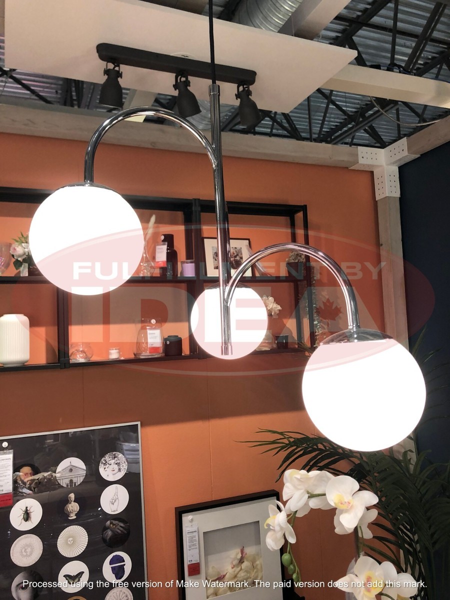 New IKEA SIMRISHAMN White Pendant Lamp 3-Armed 55 cm (22 