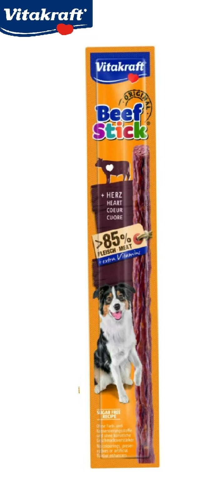 50 PACK VITAKRAFT DOG BEEF STICKS CHEWY TASTY MEAT TREAT SNACK HEART FLAVOUR
