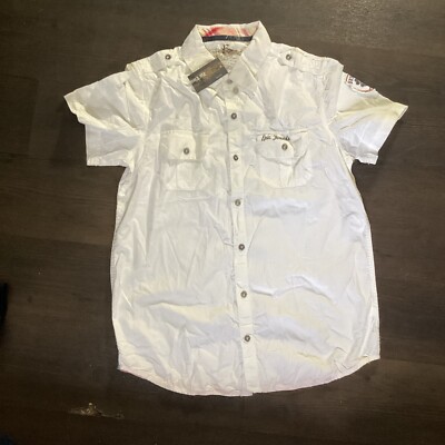  Epic Threds White Mens Button Up Shirt Size L