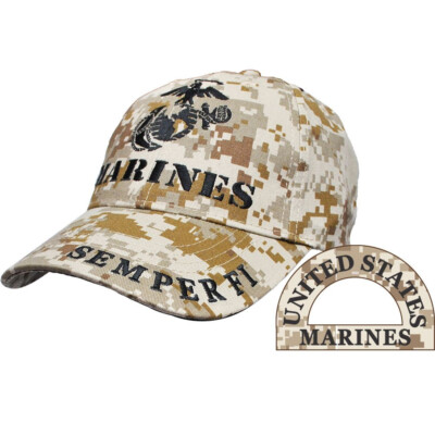 U.S Marine Corps Semper FI Hat Digital Desert Camouflage USMC Licensed ball Cap