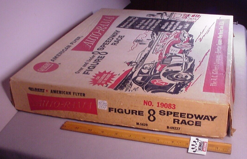 1960's Gilbert American Flyer Auto Rama Slot Car Speedway Race Set in Box 19083 - Picture 6 of 14
