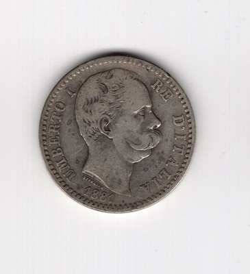 ITALY 1881 Umberto I L2 Lire silver coin