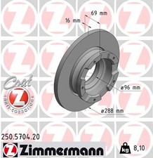 2x ZIMMERMANN Bremsscheibe COAT Z 250.5704.20 für FORD TOURNEO CUSTOM V362 Bus