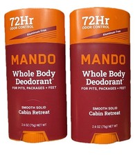 2 X Mando Whole Body Deodorant -Cabin Retreat Smooth Solid 2.6oz DISCONTINUED