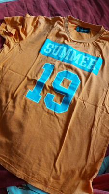 Sir Goodlife, Herren T-Shirt Gr. XL Orange Baumwolle Summer 19 Print Kurzarm