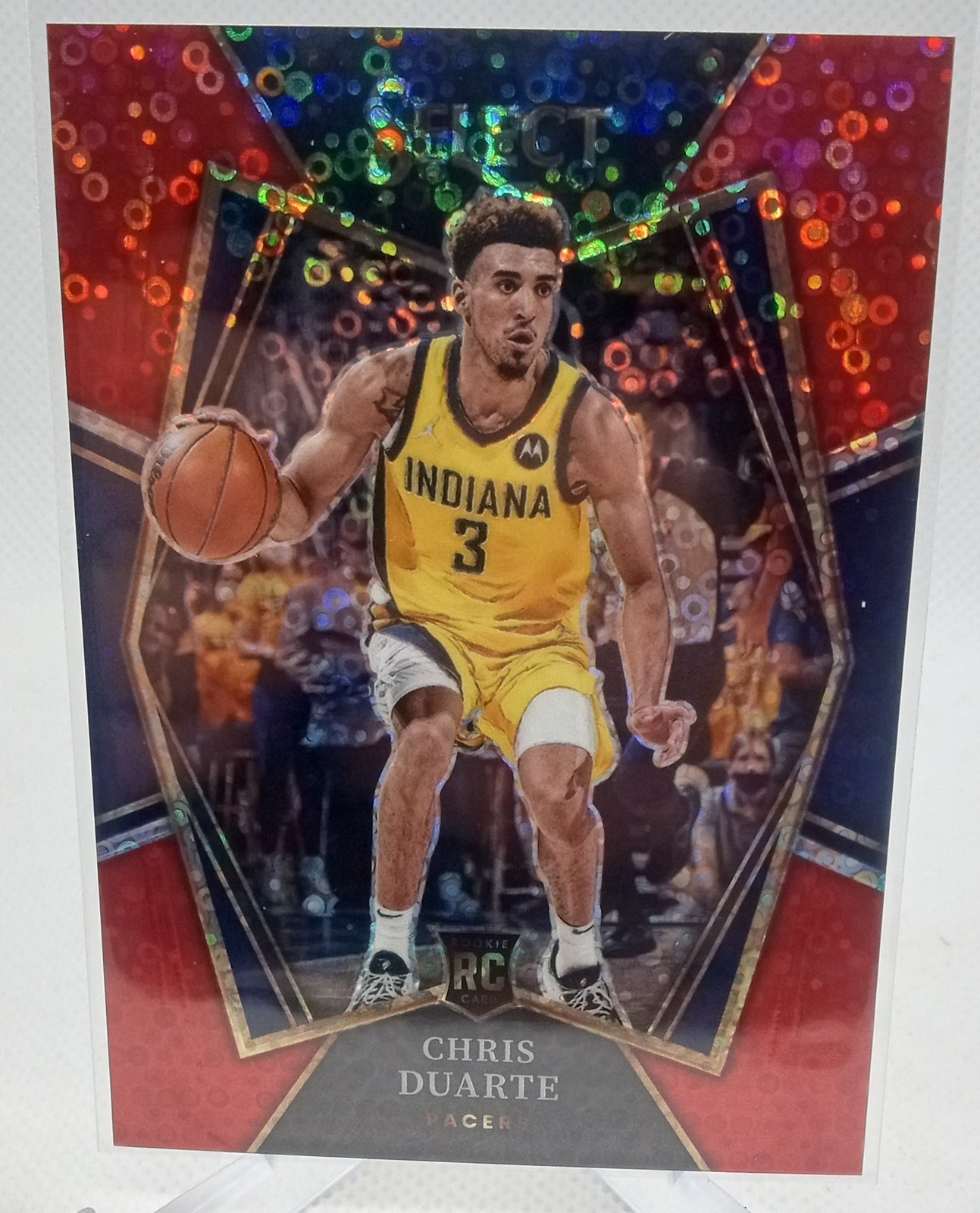 2021-22 Panini Select #146 Chris Duarte Red Disco Prizms #/49 Rookie