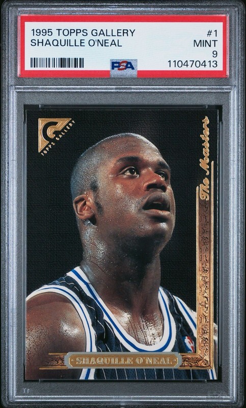PSA grade 9 1995-96 Topps Gallery The Masters #1 Shaquille O'Neal 