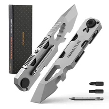 EDC Pry Bar Multitool with Bi-Directional Ratchet Screwdriver & Everlasting P...