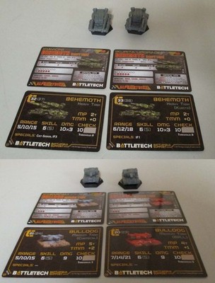 Catalyst Game Labs Lot of 2 Battletech Miniature Vehicles and 4 Cards  - Select