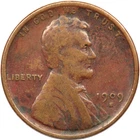 1909-S Lincoln Wheat Cent 1C, Very Fine VF, Environmental Damage