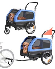 Dog Bike Trailer Supports up 88 lbs 2-in-1 Pet Stroller Cart Bicycle Carri