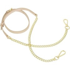 uxcell Adjustable Leather Chain Strap, 49" Genuine Leather Purse Chain