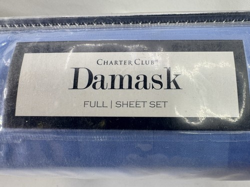 Juego completo de sábanas Charter Club Damask Stripe 550 TC 4 piezas color azul cielo - Imagen 3 de 7