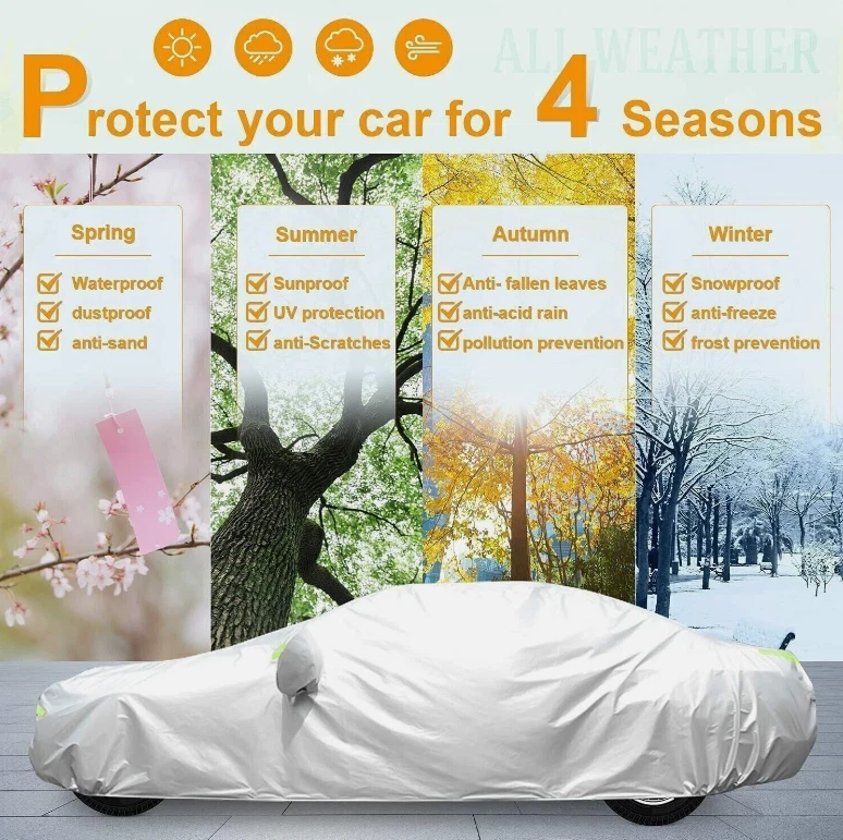 For Kia Optima Full Car Cover Outdoor Dust Sun Snow All Weather Protection - Изображение 4 из 4